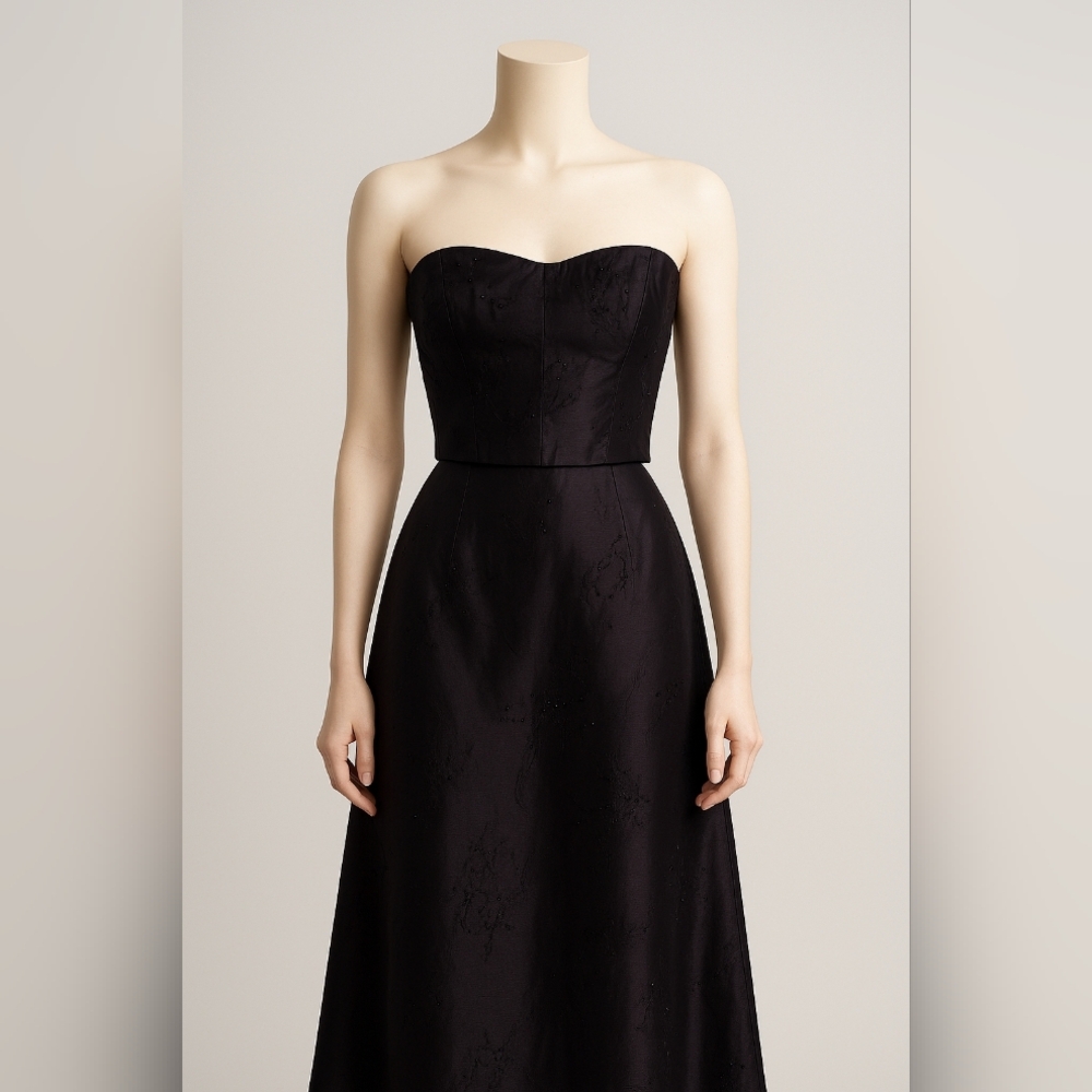 ANN TAYLOR Dark Purple Satin Embroidered Formal Set – Size 6 & 8